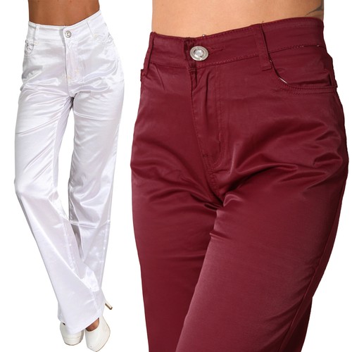 Hose satin high waist nieten - waist,