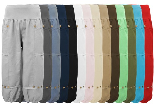 Leinenhose damen kurz capri - -,